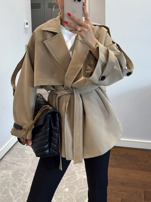 Oversized Drop Shoulder Trench Coat