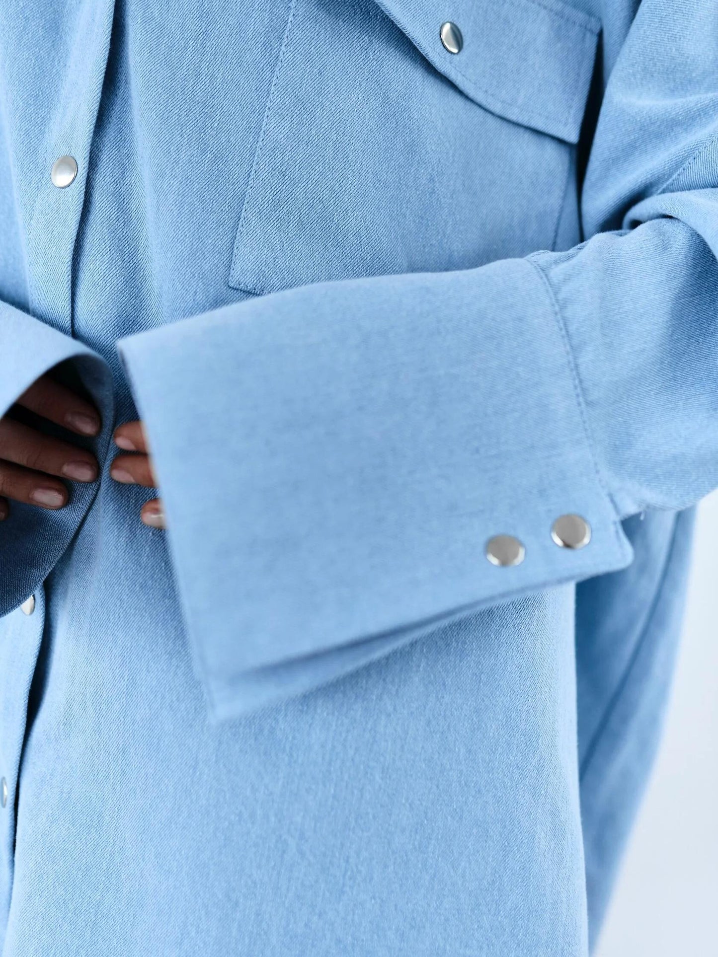 Stylish Light Blue Oversized Denim Jacket