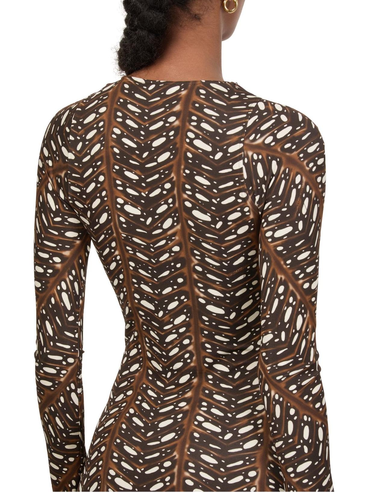 Unique Patterns Long - sleeved Maxi Dress