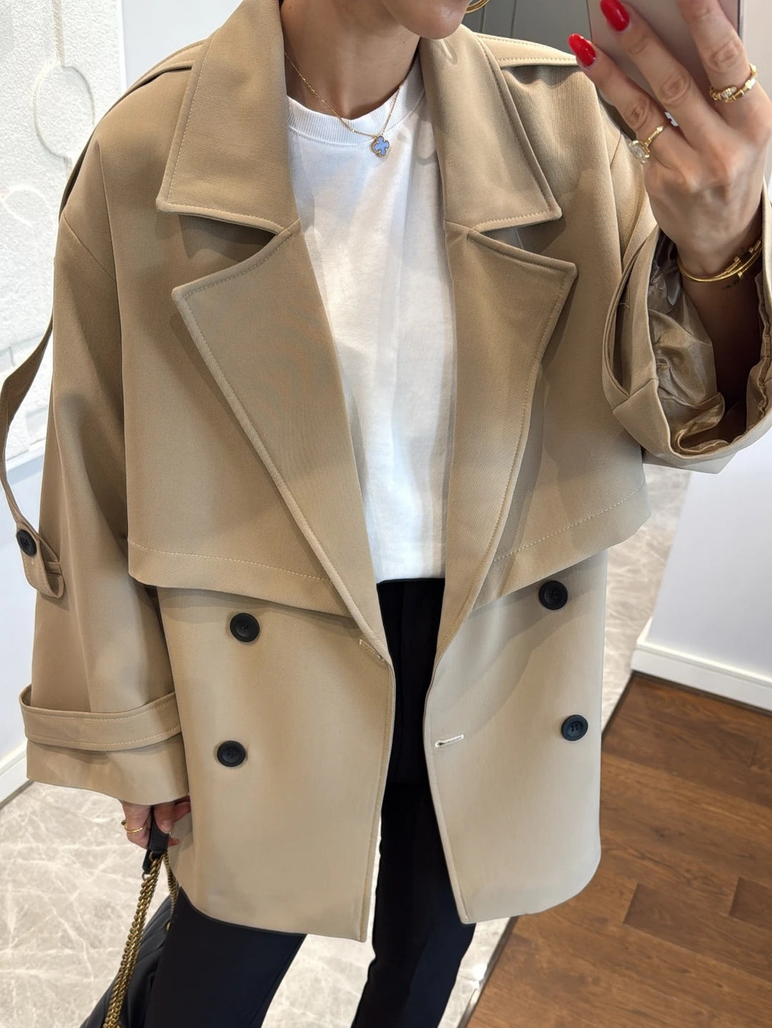 Oversized Drop Shoulder Trench Coat