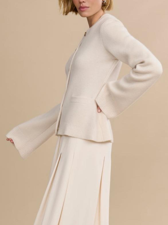 Elegant Button - Front Knit Cardigan