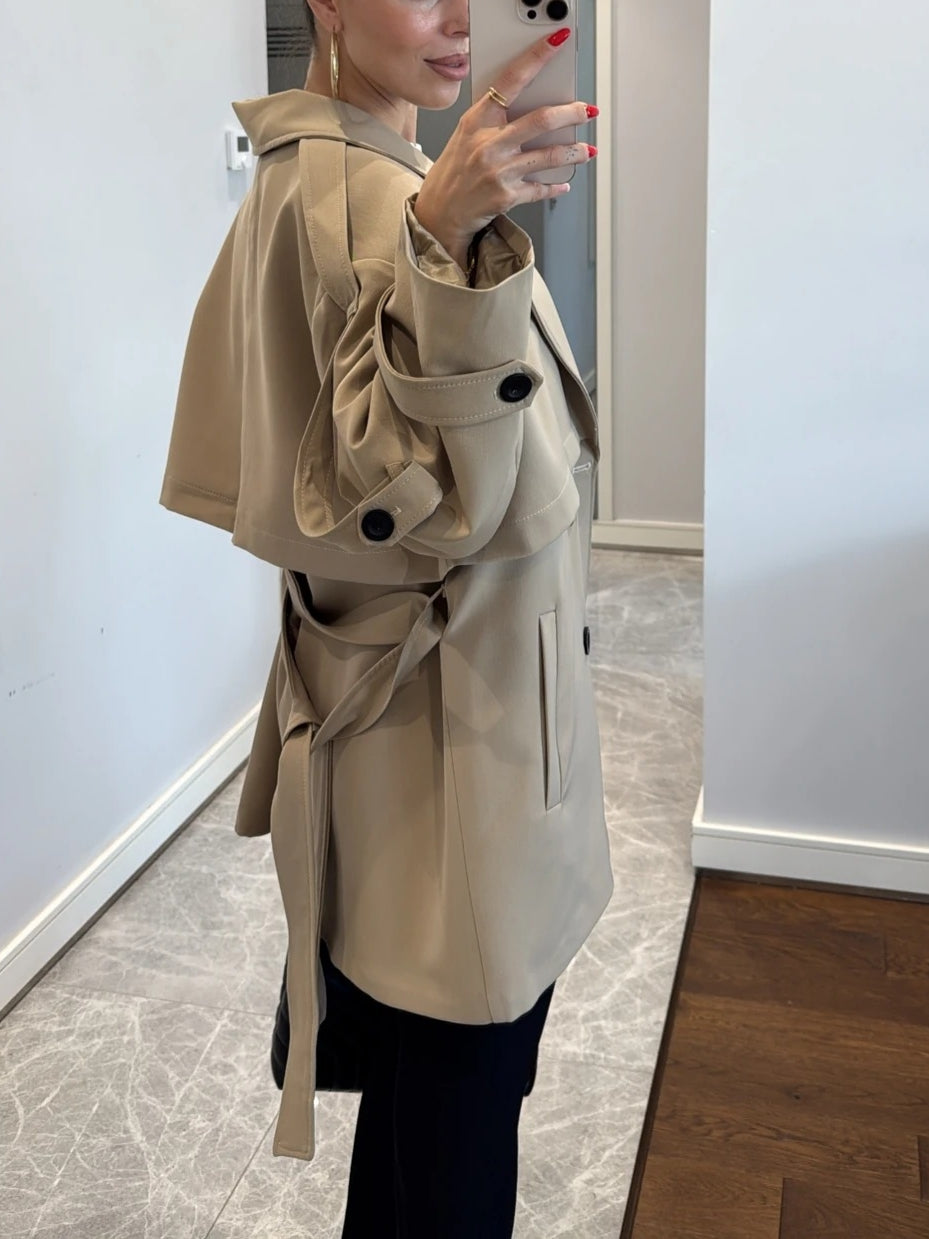 Oversized Drop Shoulder Trench Coat
