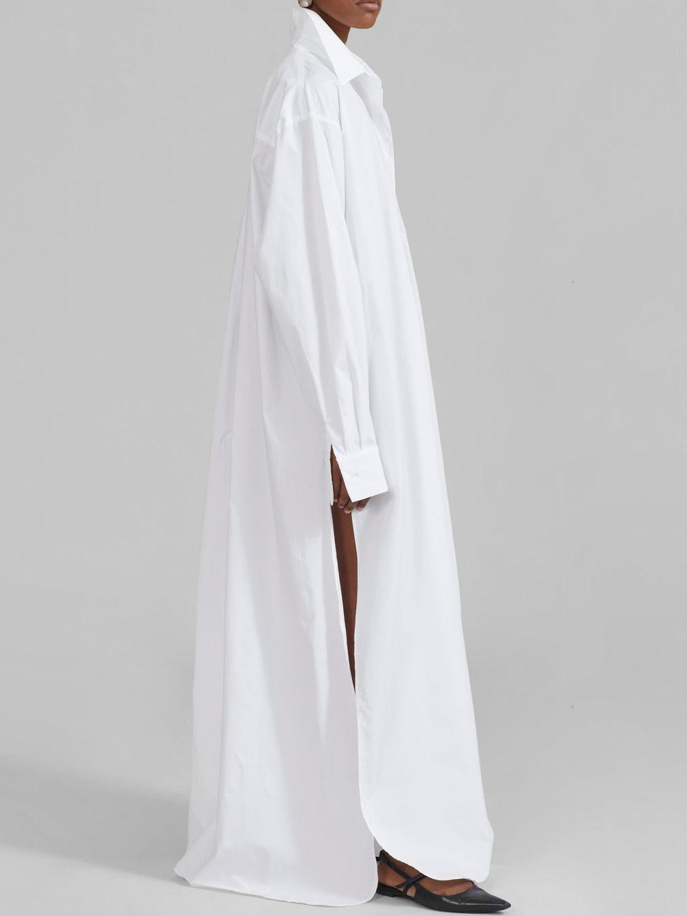 Elegant Shirt Maxi Dress