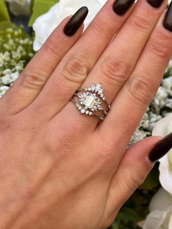 Three Piece Vintage Art Deco Style Ring Set