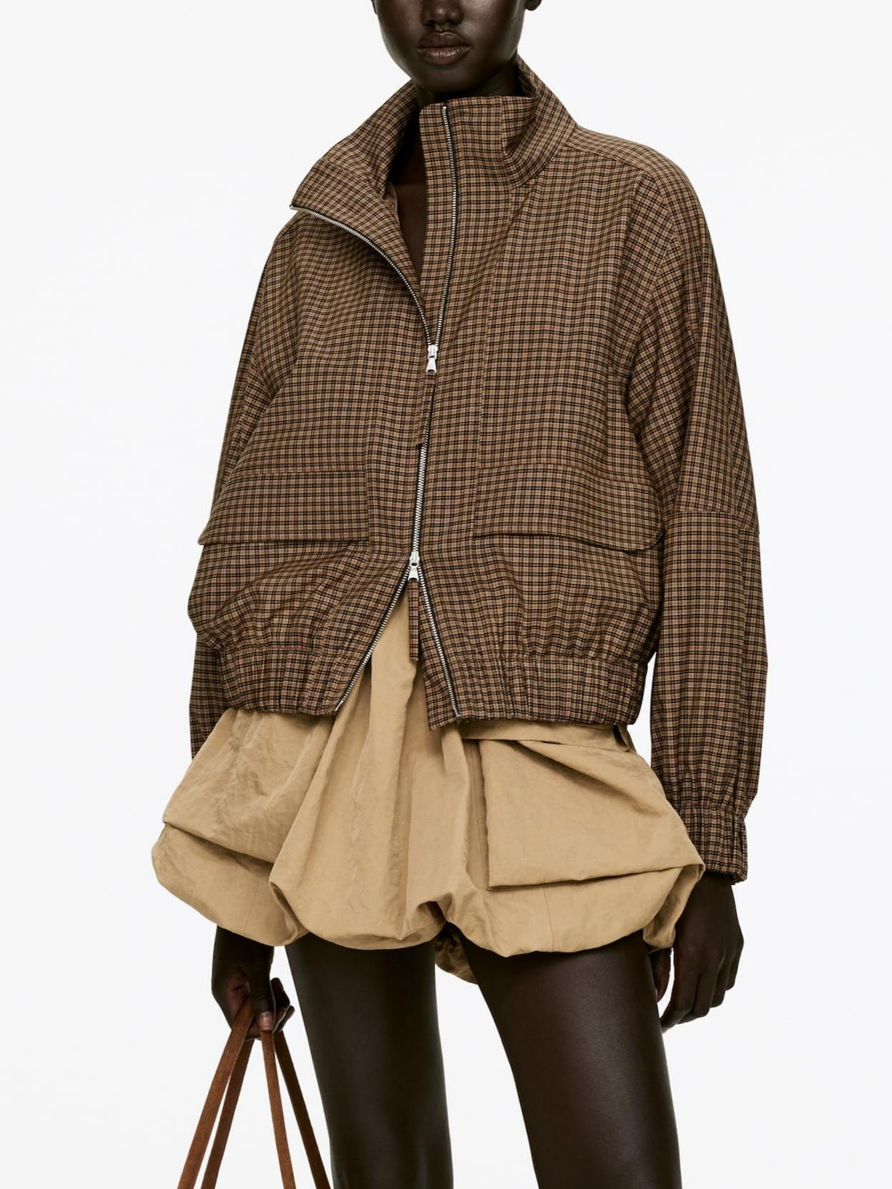 Fall - Perfect Checkered Zip - Up Jacket