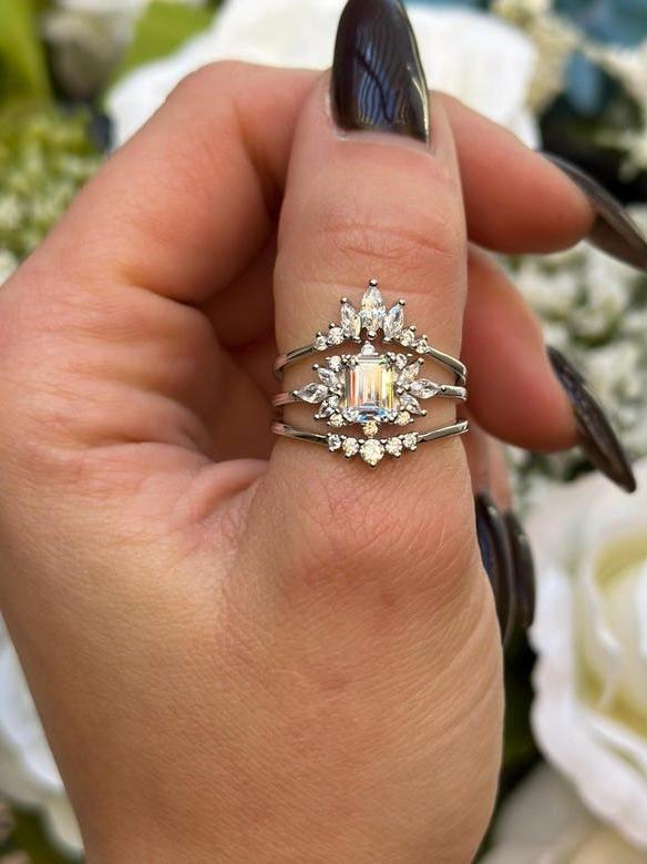 Three Piece Vintage Art Deco Style Ring Set