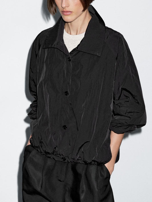 High Neck Bomber Puff Jacket