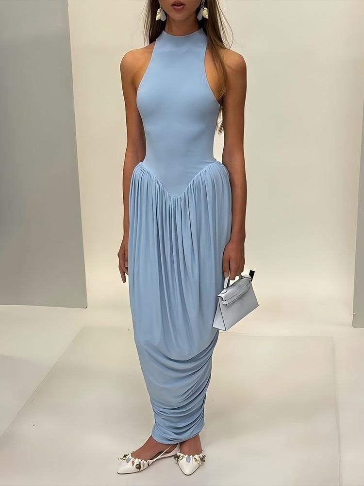 Elegant Halter Neck Maxi Dress