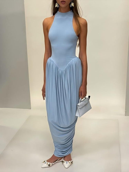 Elegant Halter Neck Maxi Dress