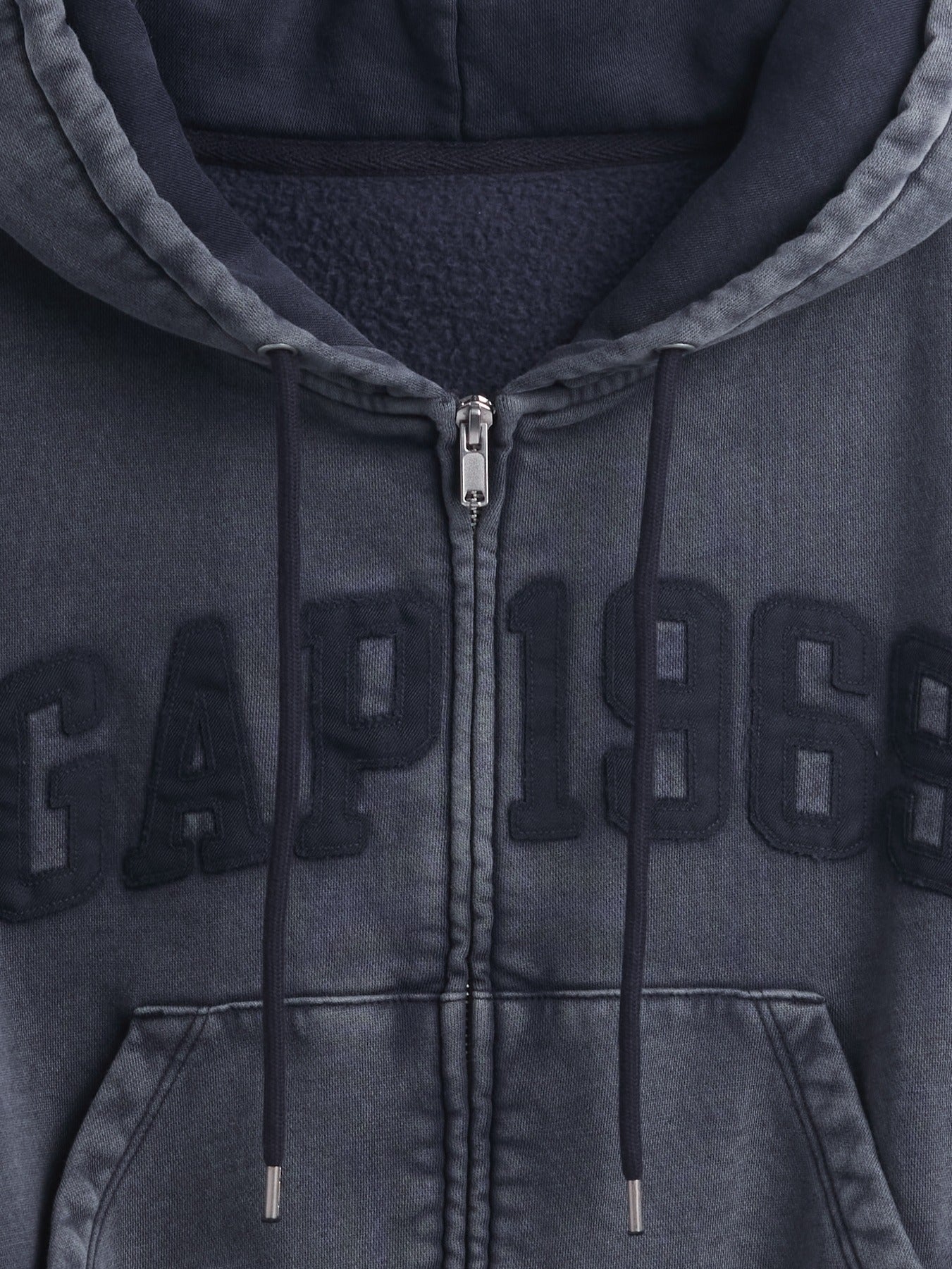 Navy Blue Activewear Set: Hoodie with Wide - Leg Sweatpant