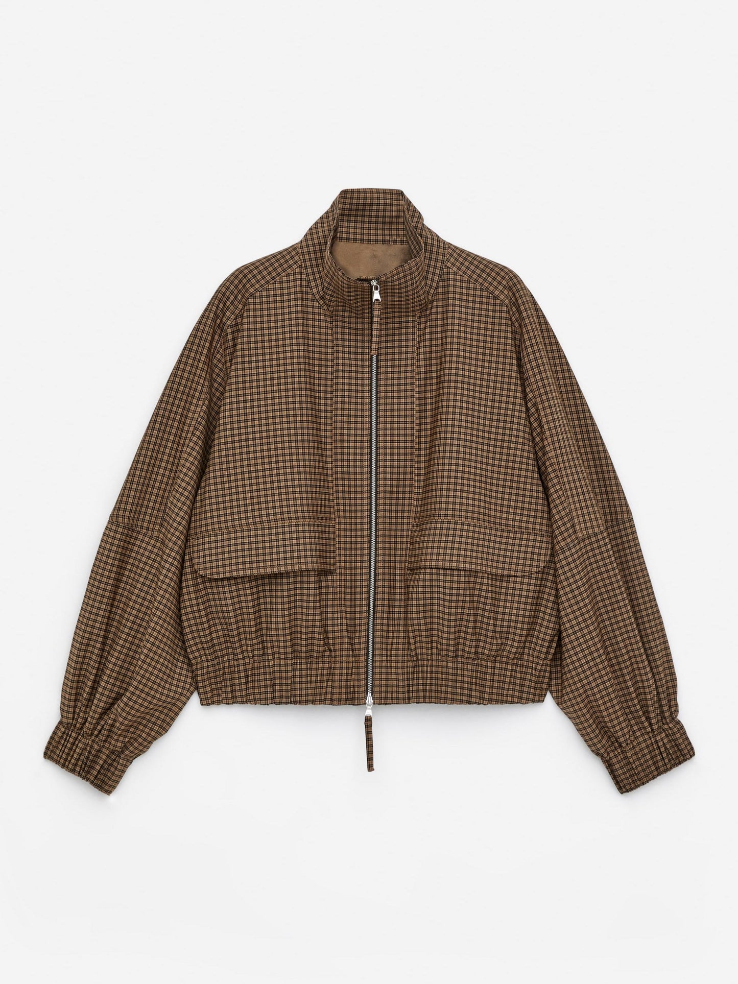 Fall - Perfect Checkered Zip - Up Jacket