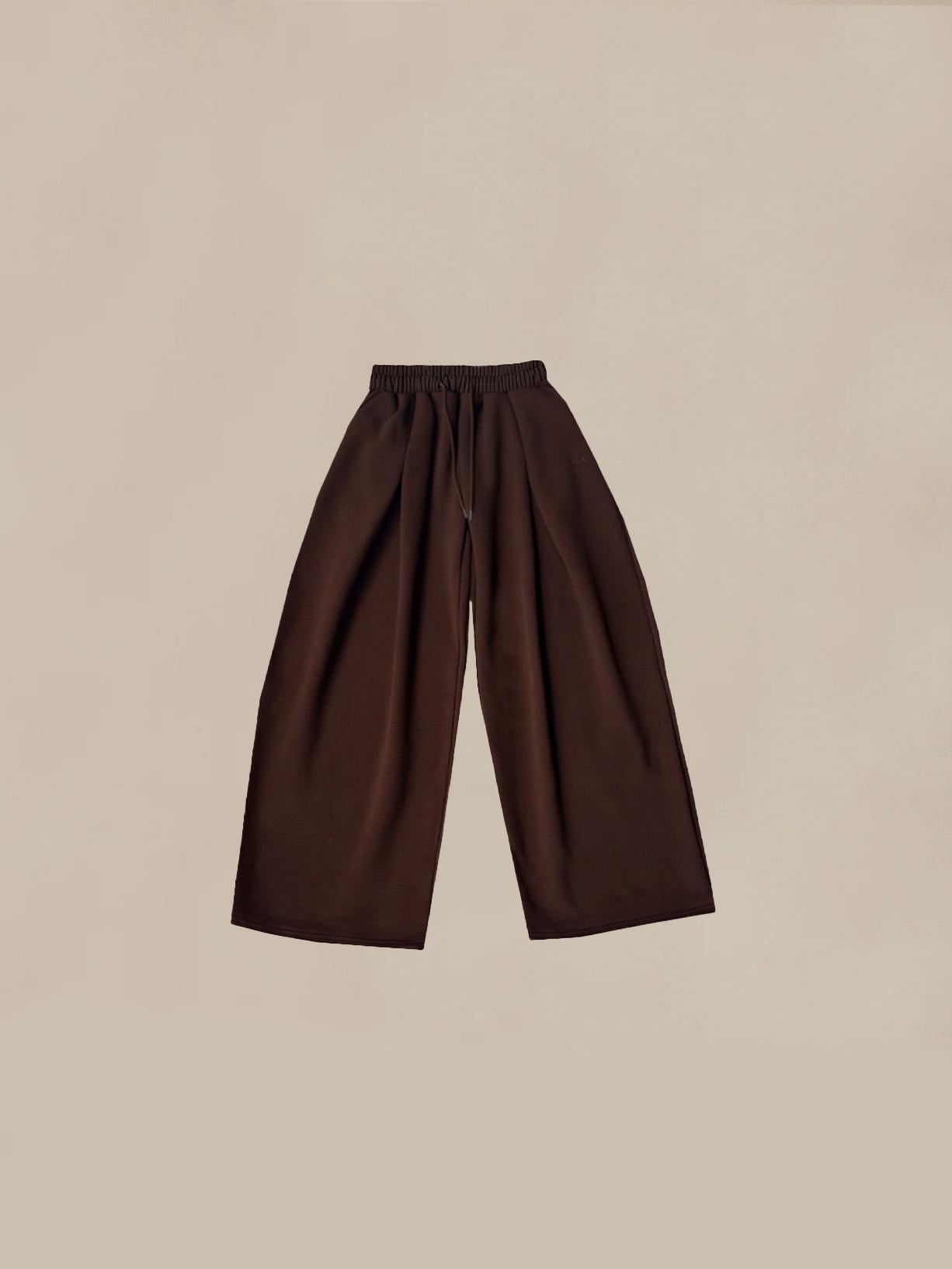 Stylish Brown Loose-Fit Athletic Two Piece Set