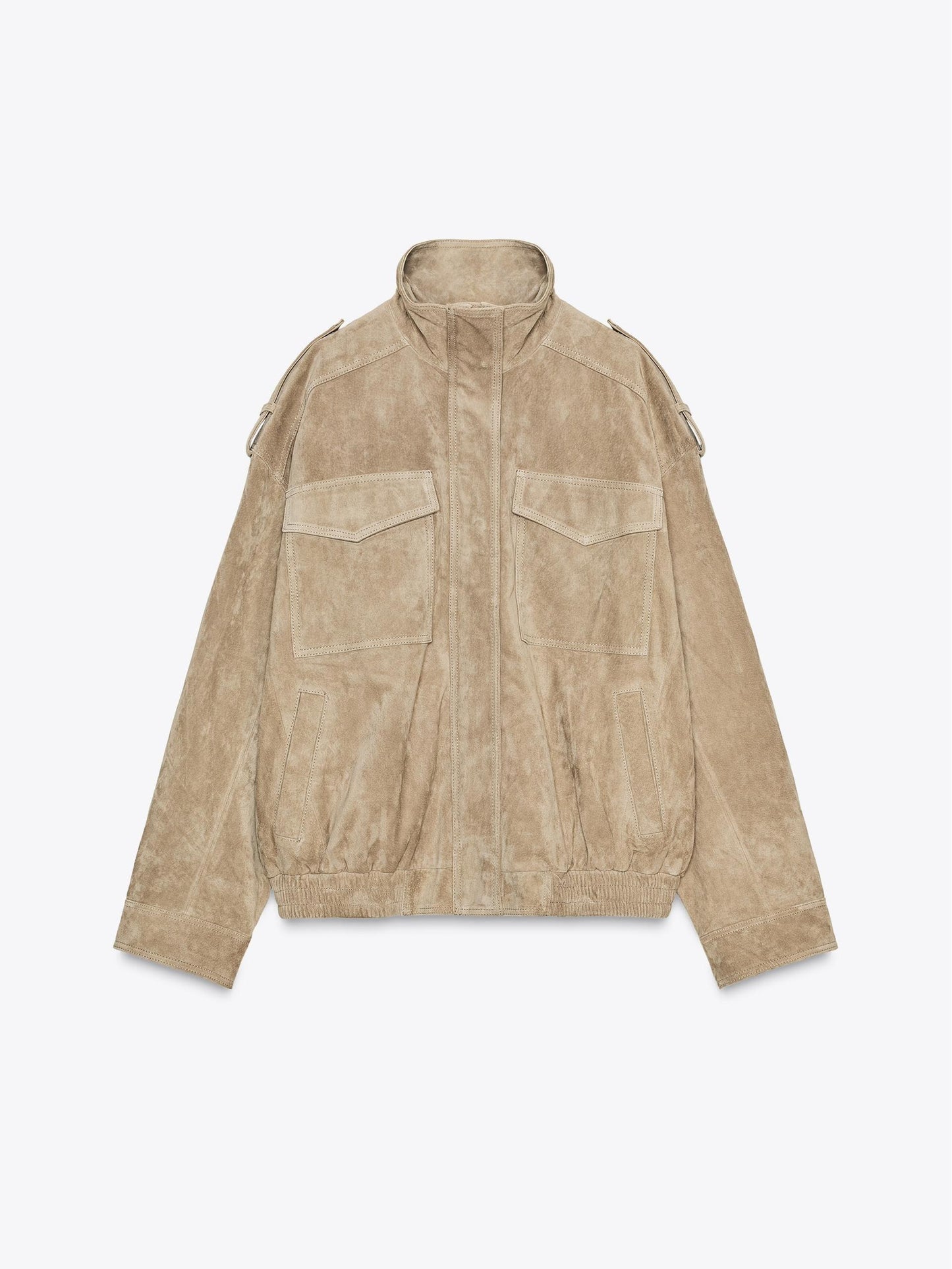 Suede Beige Leather Jacket