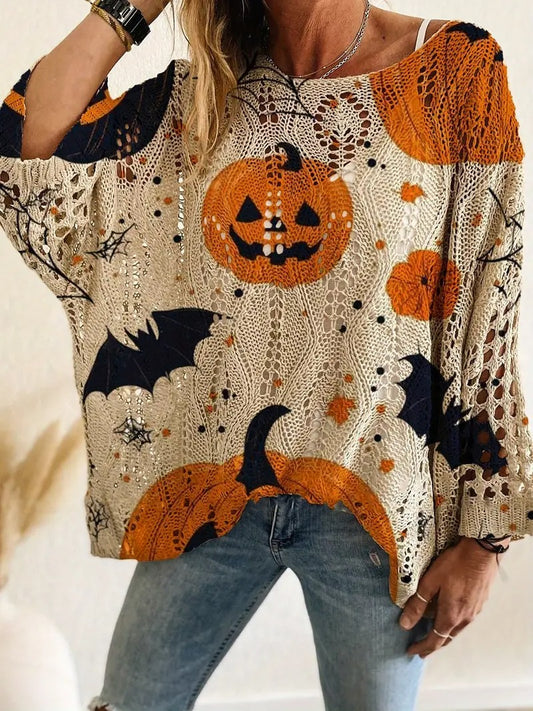 Halloween-Themed Off-Shoulder Top