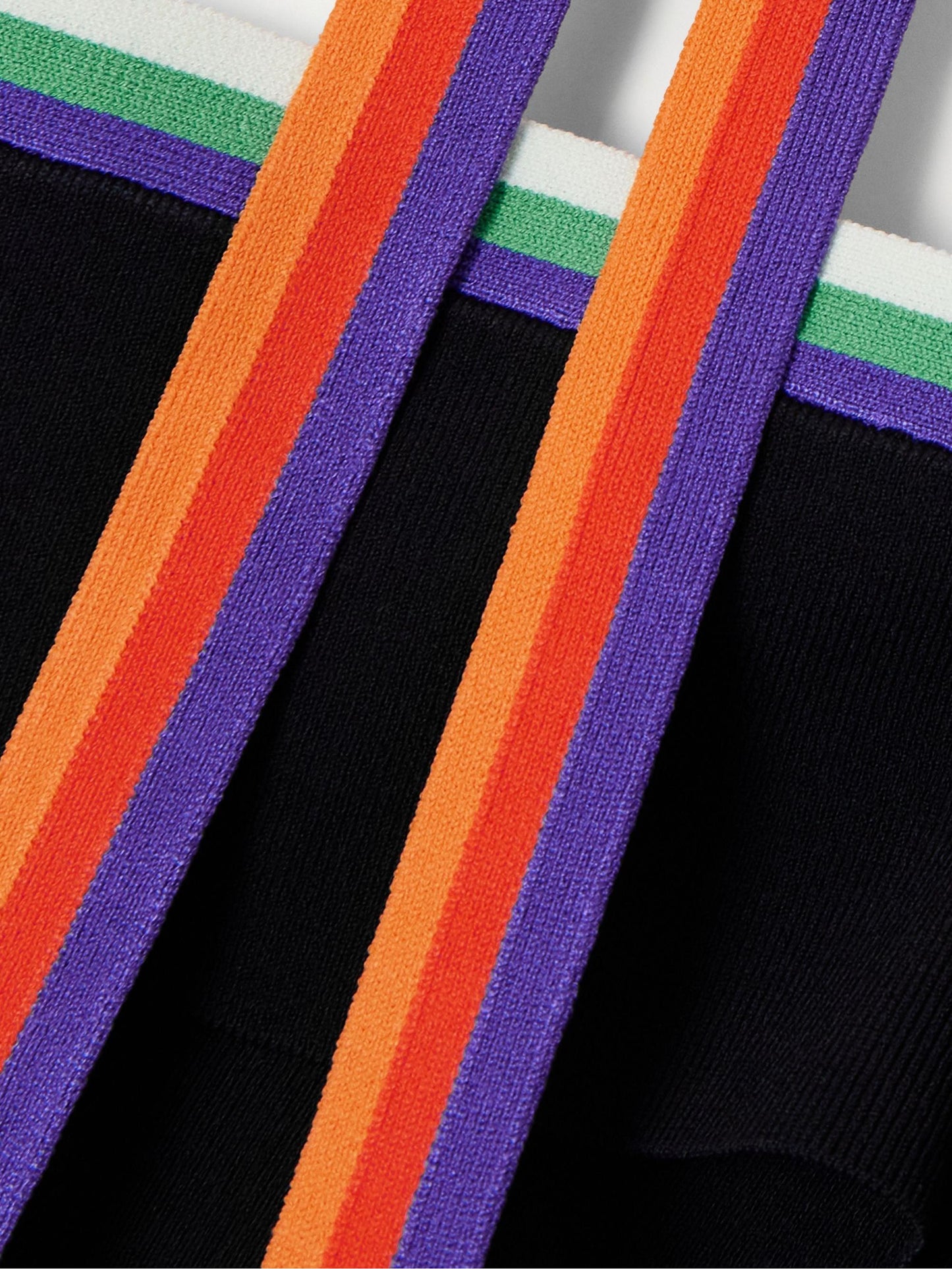 Cutout Striped Stretch-knit Halterneck Midi Dress