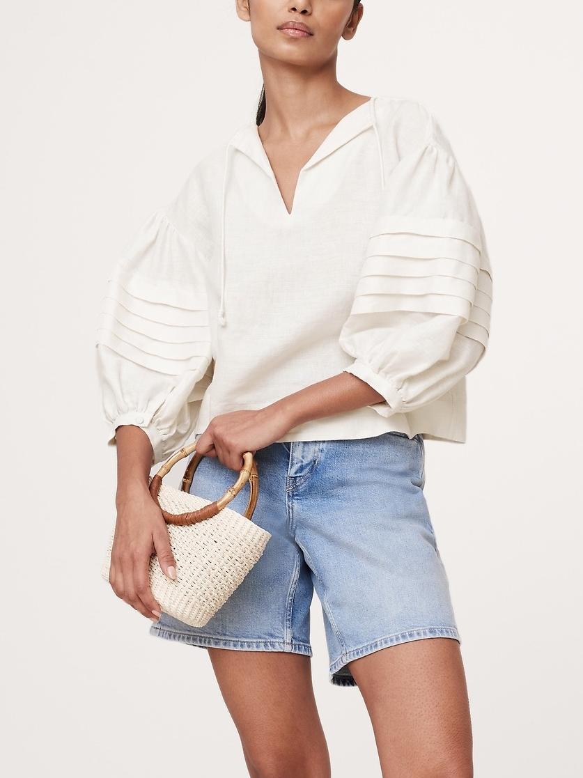 Elegant Puffed - Sleeve Blouse