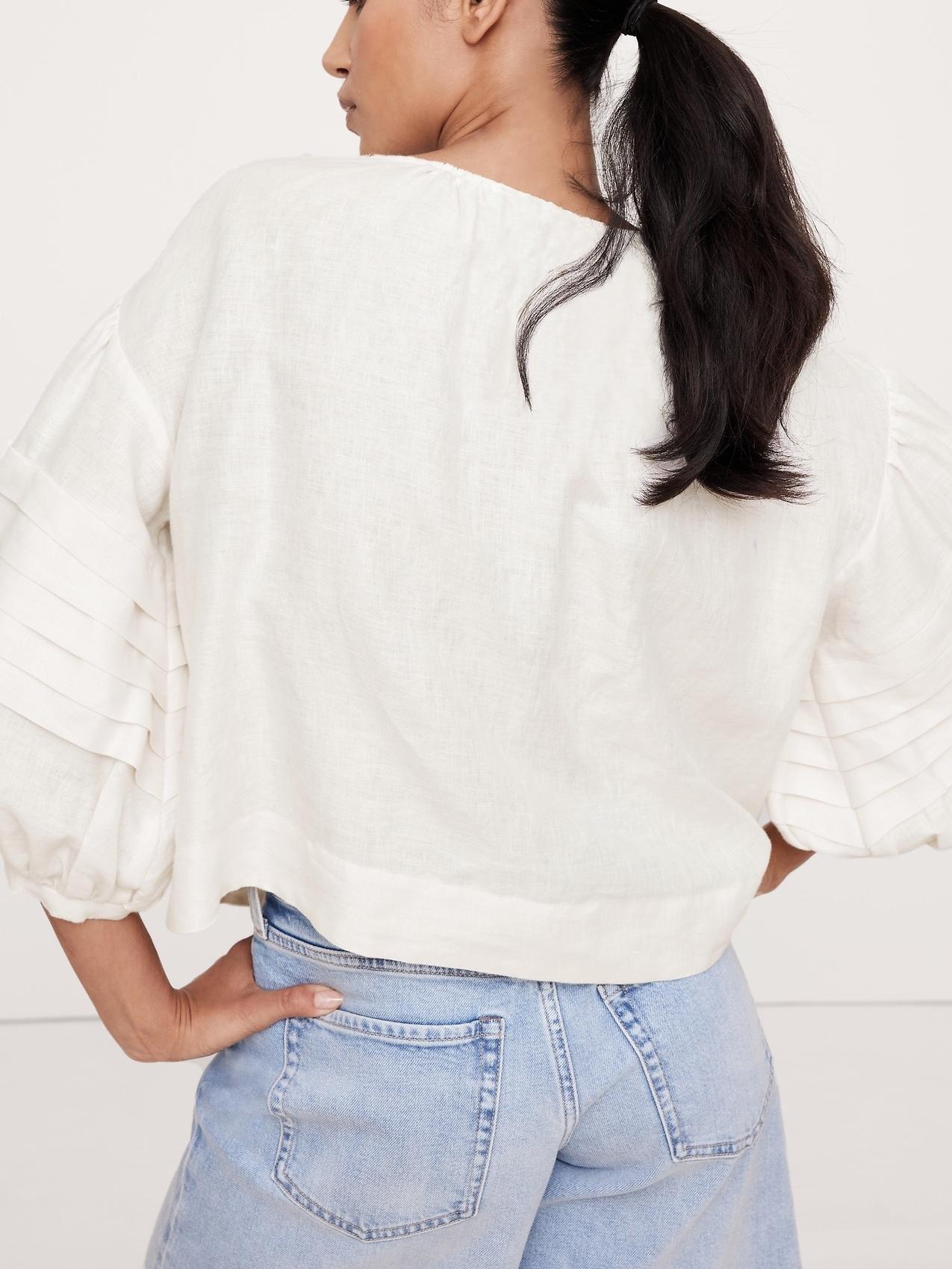 Elegant Puffed - Sleeve Blouse
