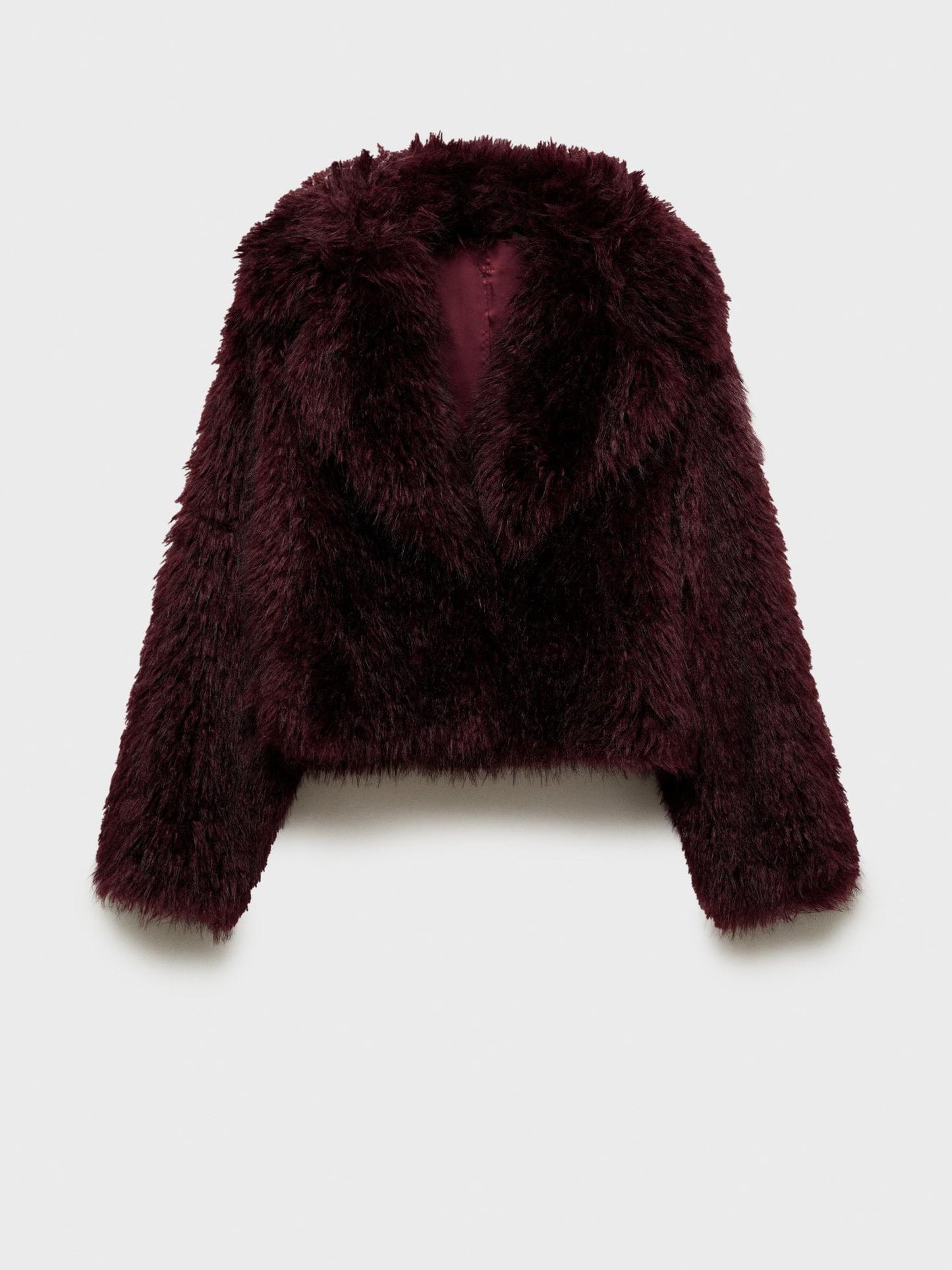 Faux fur jacket with lapels