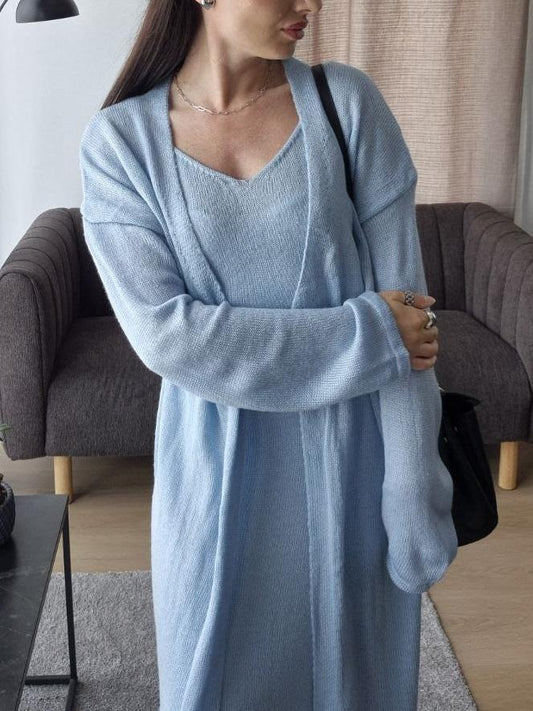 Elegant Knit Cardigan Set