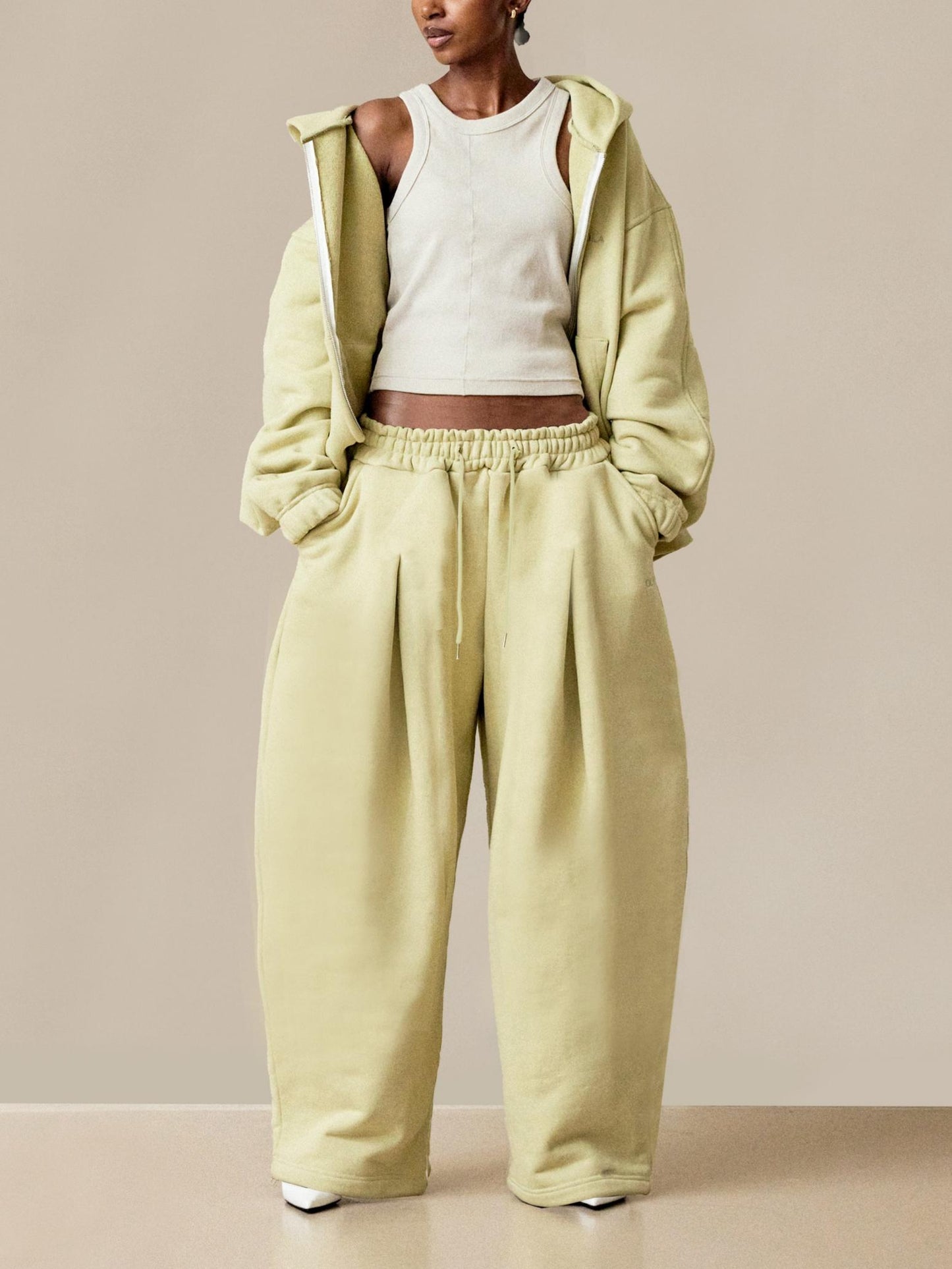 Hooded Solid Color Zipper Suit