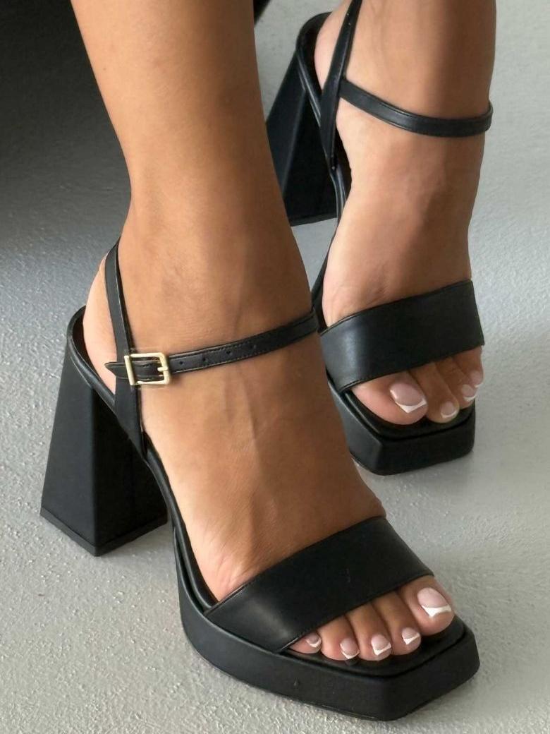 Stylish 11cm High - Heeled Sandals