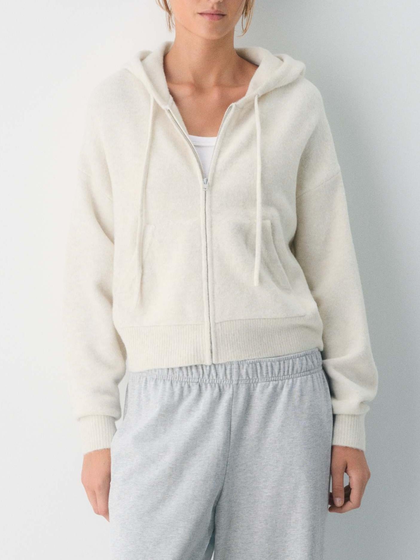 Comfortable Cream - colored Hoodie
