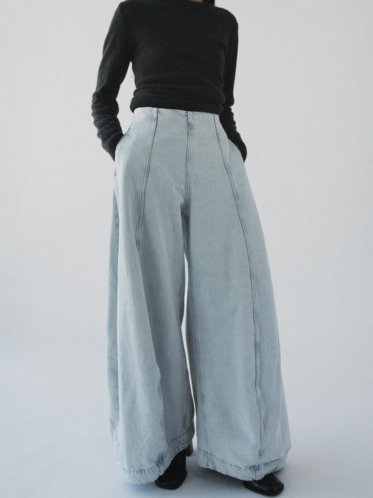 Stylish Light - Wash Wide - Leg Jeans