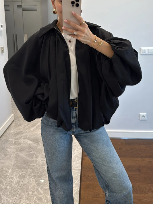 Oversized Batwing Sleeve Jacket