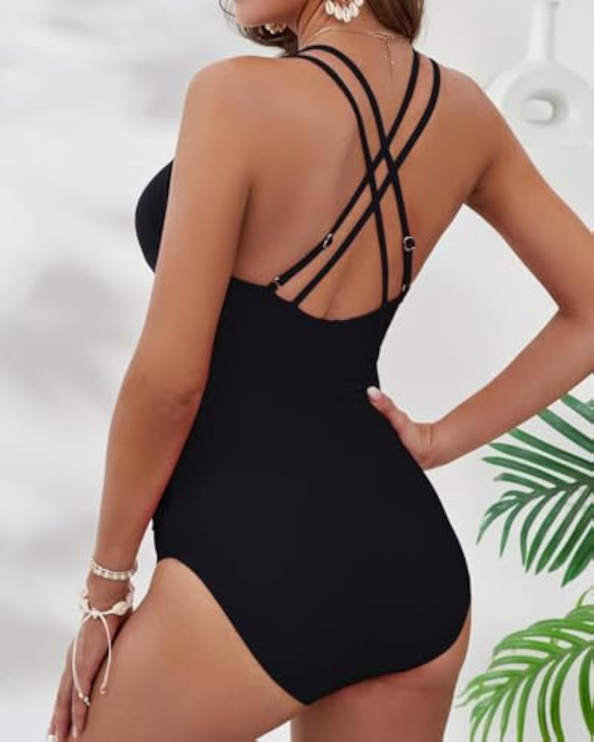 Sexy Criss-Cross Back One-Piece Swimsuit