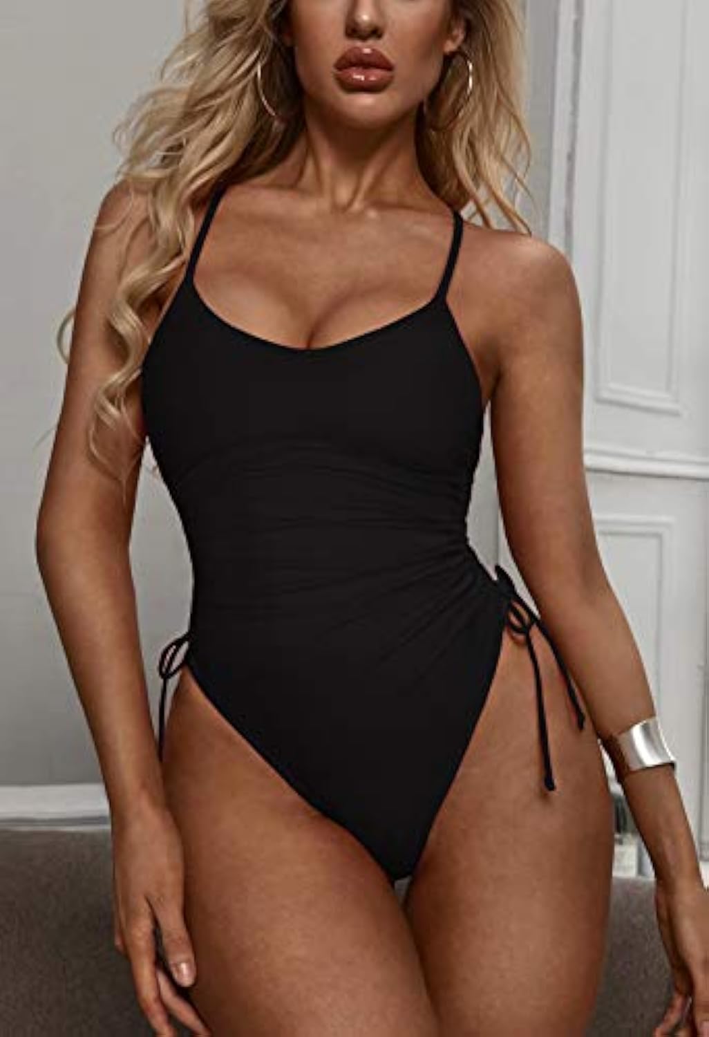 High Cut One Piece Swimsuit Tummy Control Bathing Suit