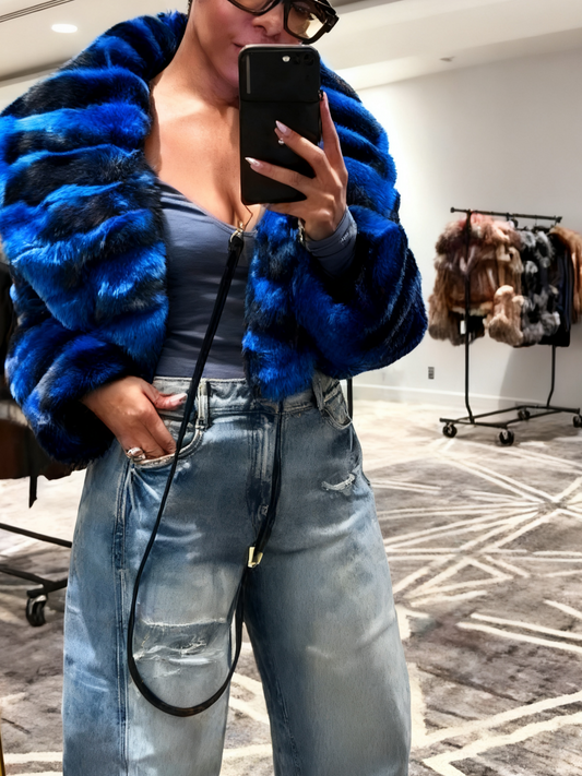 Gorgeous Ombre Fur Cropped Jacket