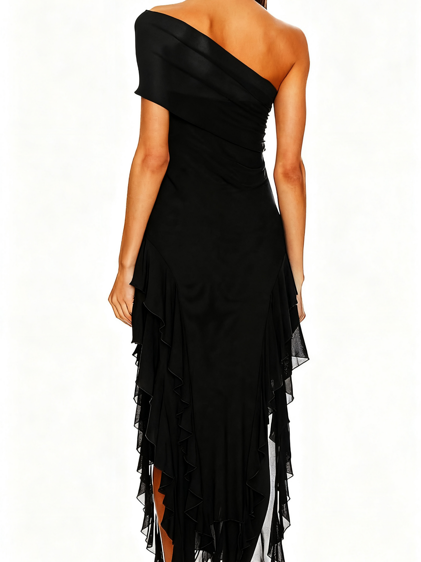 Sexy Strapless One Shoulder Maxi Dress