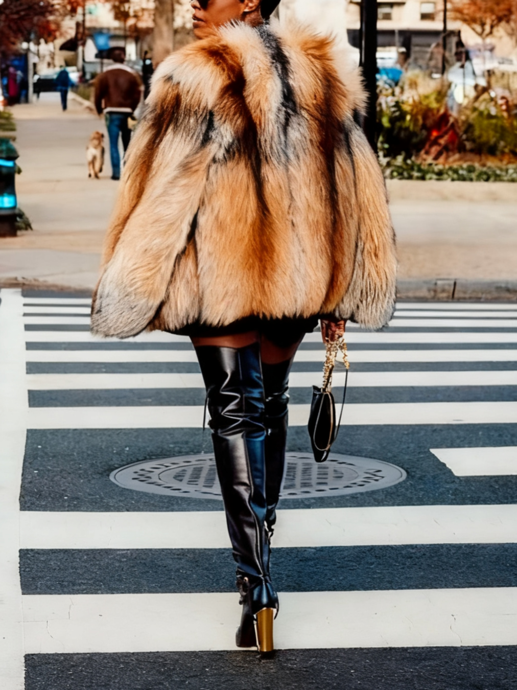 Gorgeous Multicolored Faux Fur Coat