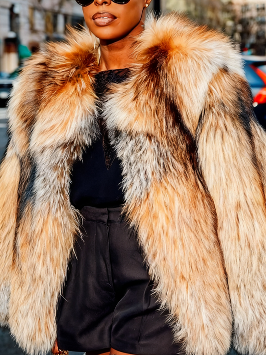 Gorgeous Multicolored Faux Fur Coat