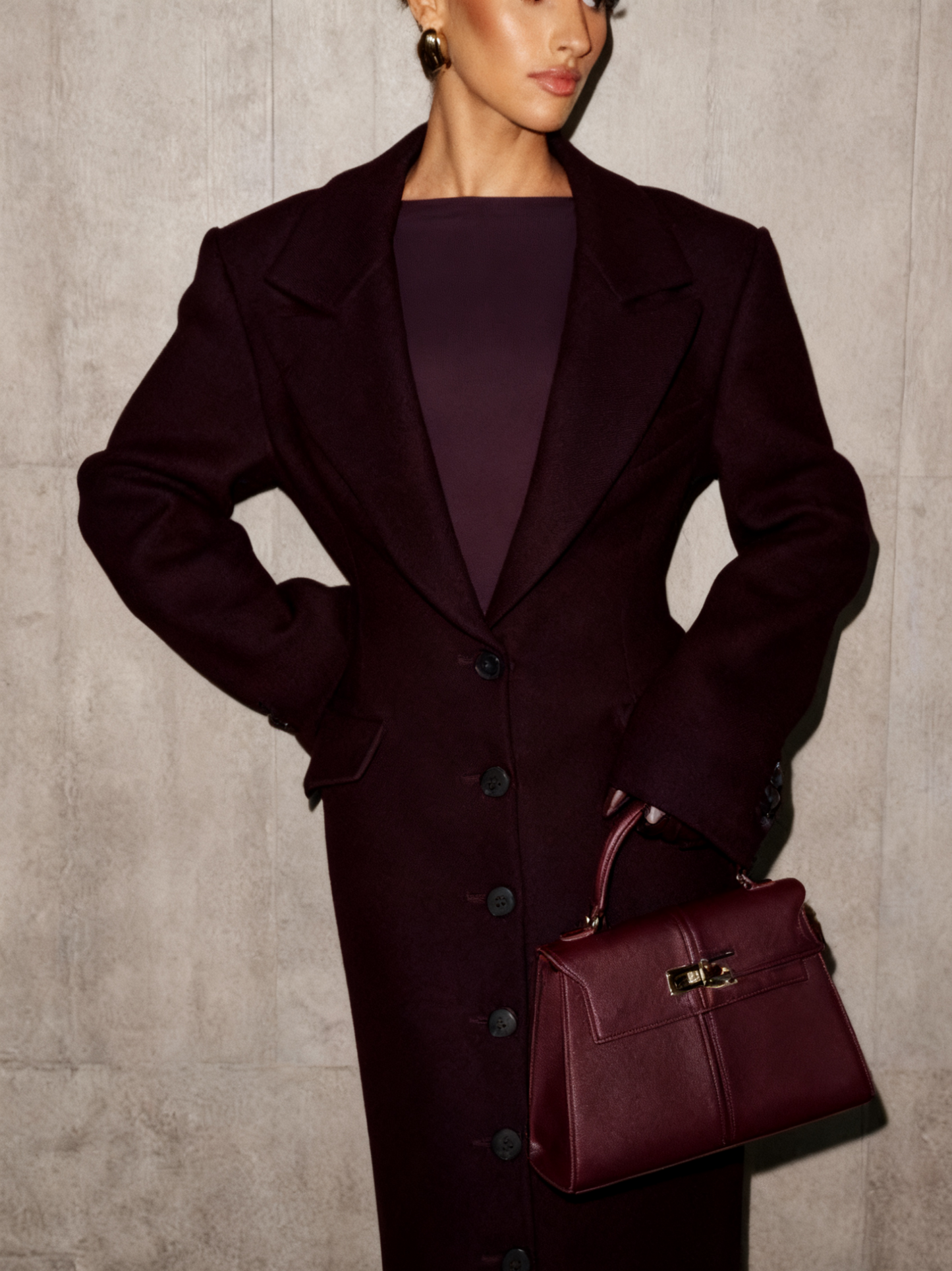 Long Wool Coat - Elegant Single - Breasted Maxi Overcoat