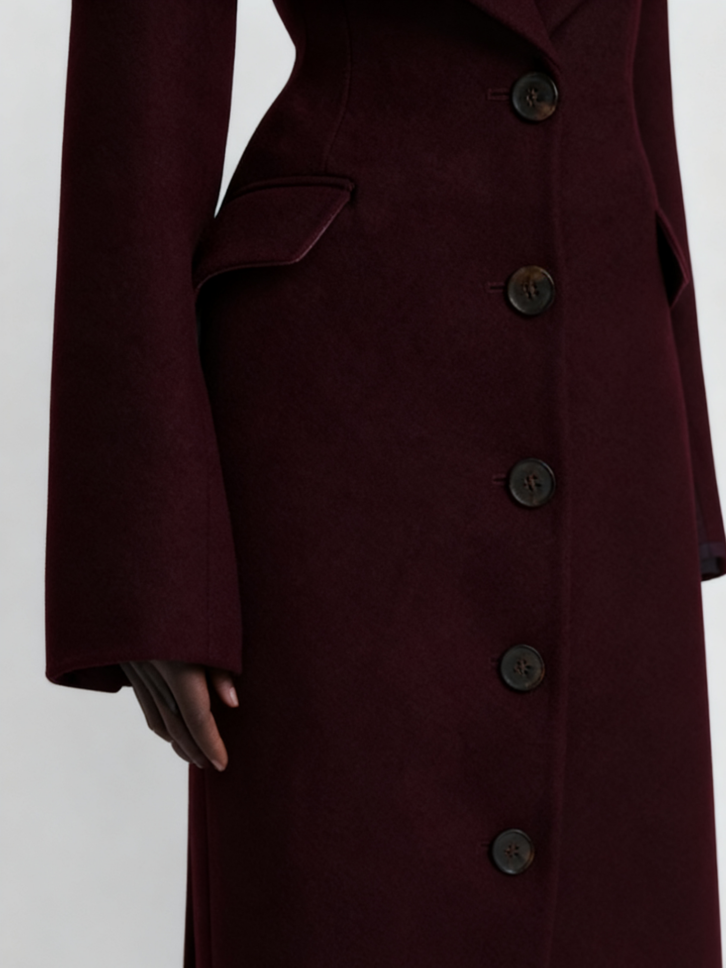 Long Wool Coat - Elegant Single - Breasted Maxi Overcoat