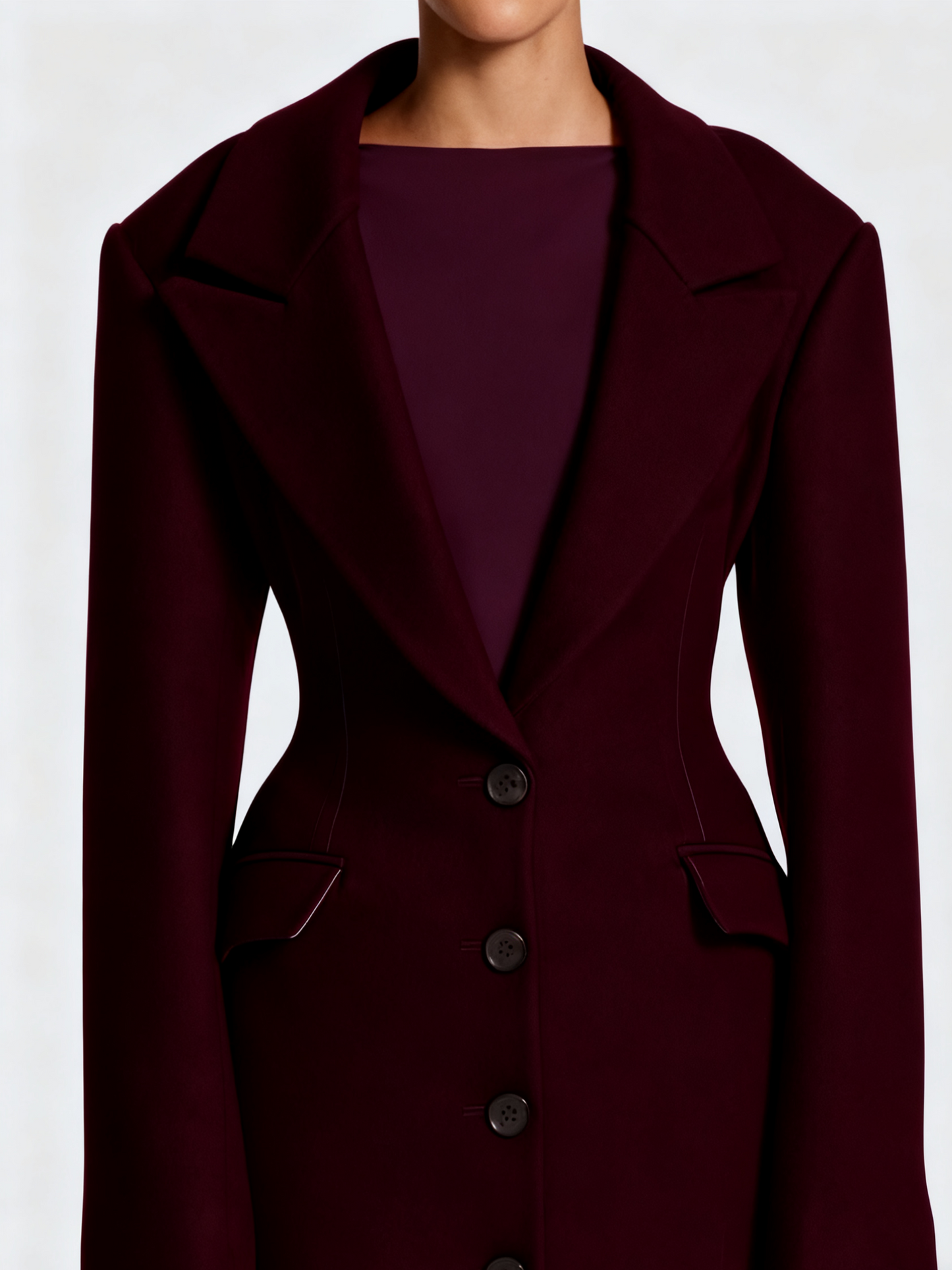 Long Wool Coat - Elegant Single - Breasted Maxi Overcoat