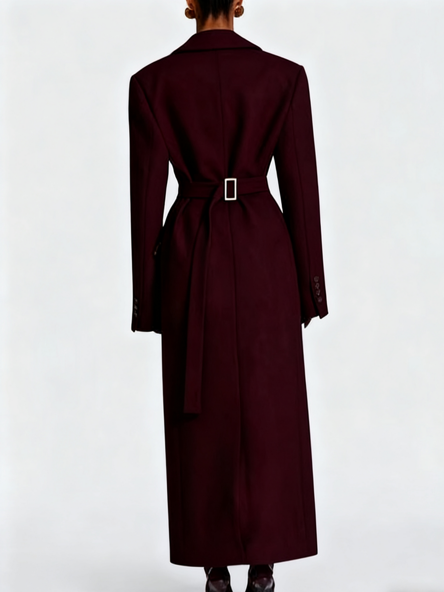 Long Wool Coat - Elegant Single - Breasted Maxi Overcoat