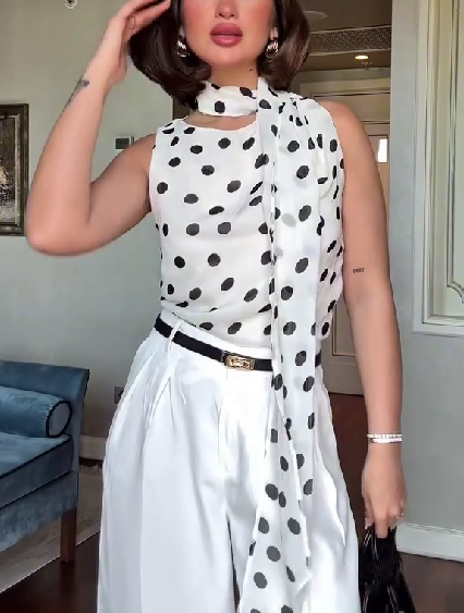 Polka - Dot Chiffon Camisole