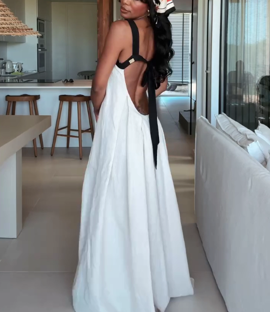 Sexy Wide Strap Maxi Dress