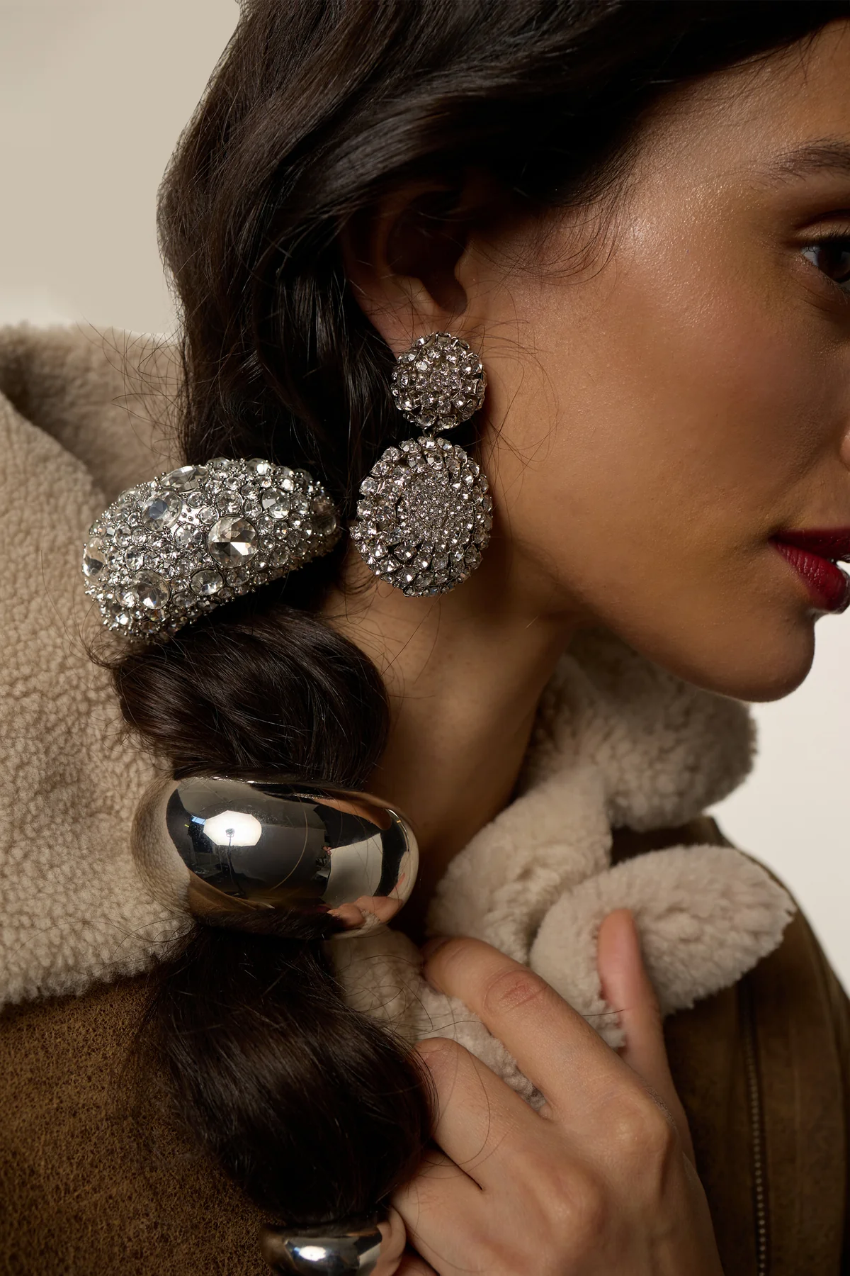 Crystal Pave Dome Pony Cuff Hair Accessories Hair Rope
