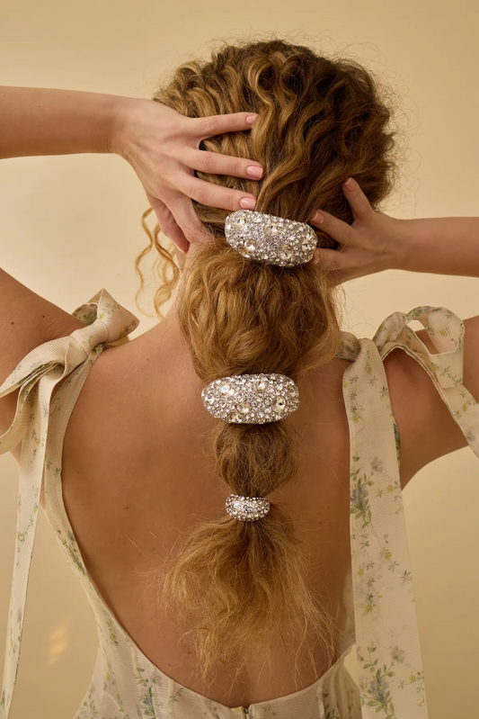 Crystal Pave Dome Pony Cuff Hair Accessories Hair Rope