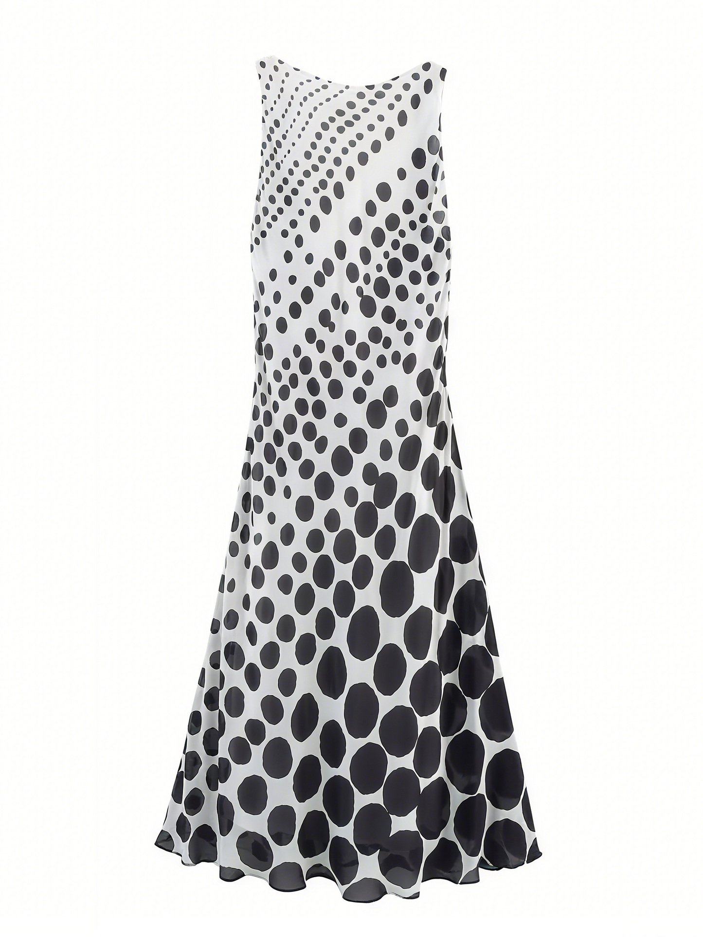 Elegant Polka - dot Open Back Maxi Dress