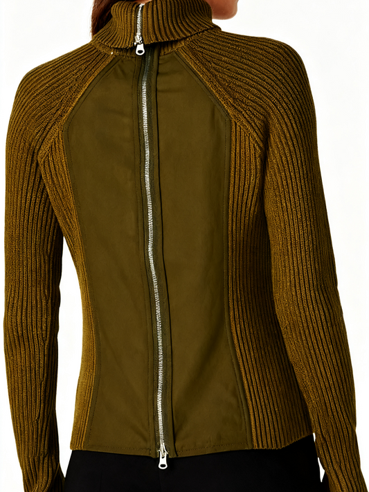 Zip Back Turtleneck Sweater