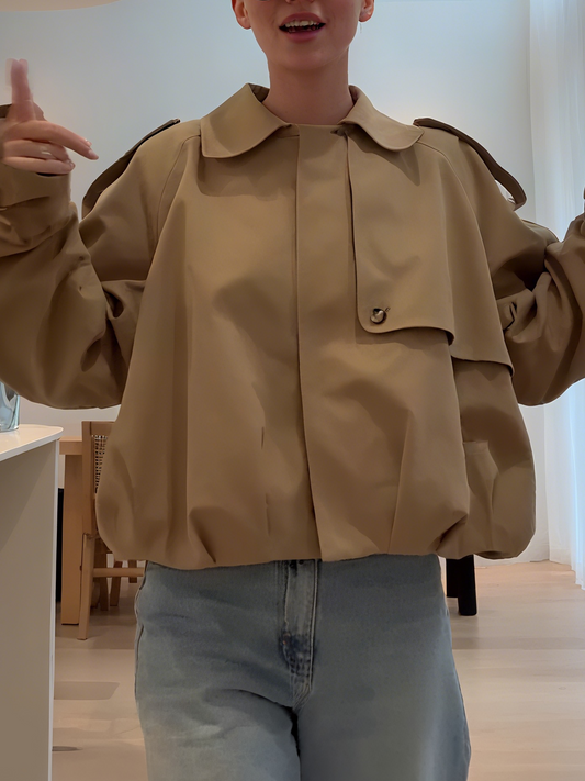 Stylish Khaki Cropped Jacket