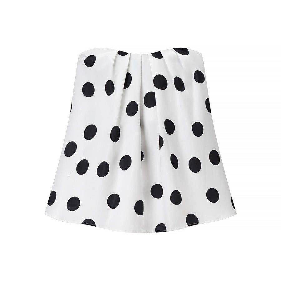 Casual Oversized Polka Dot Sleeveless Bandeau Top