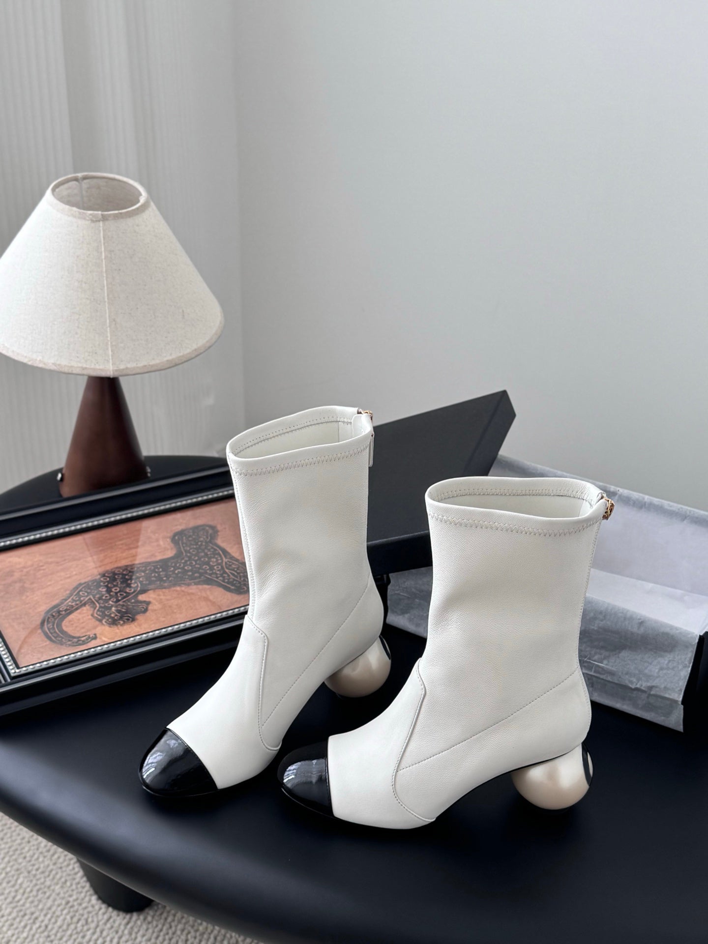 Stylish Ankle Boots with Unique Ball - Heel Design