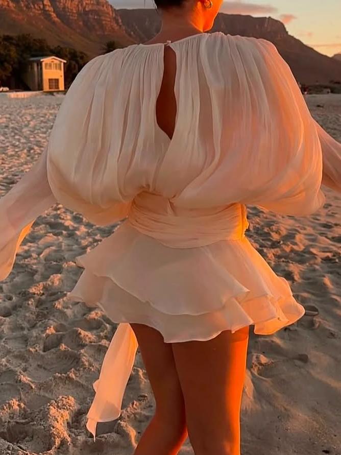Eugénie ruffled mini dress