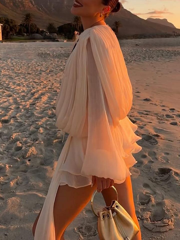 Eugénie ruffled mini dress
