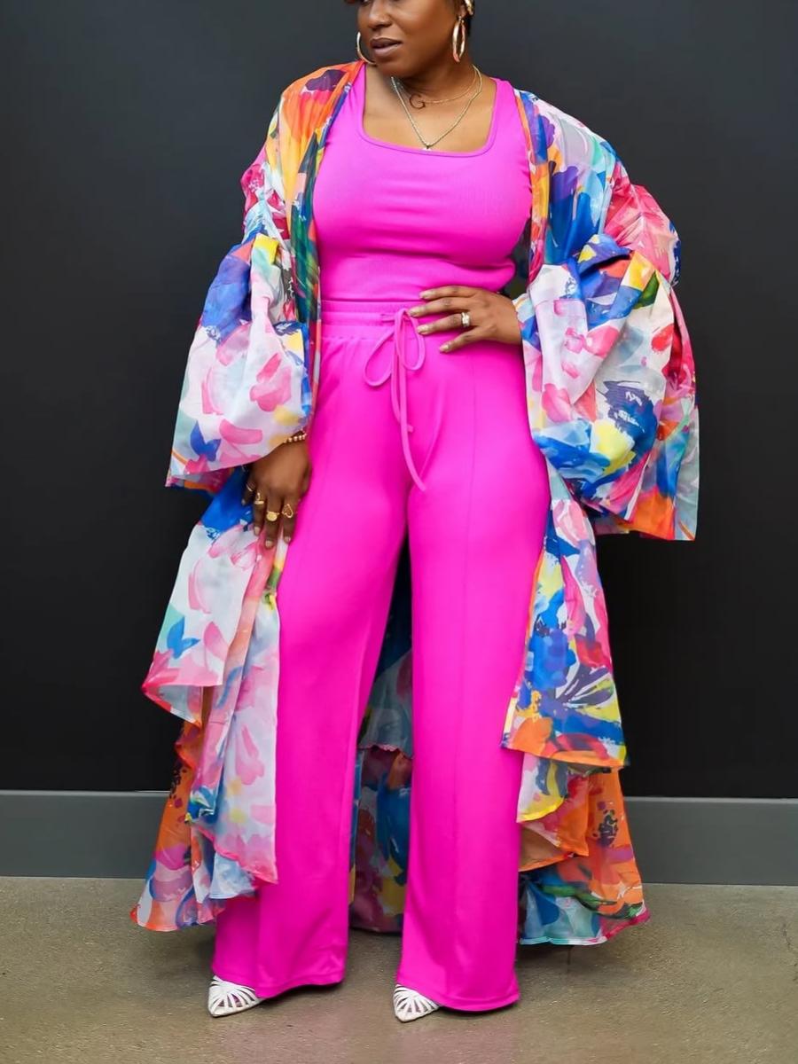 Floral Print Kimono